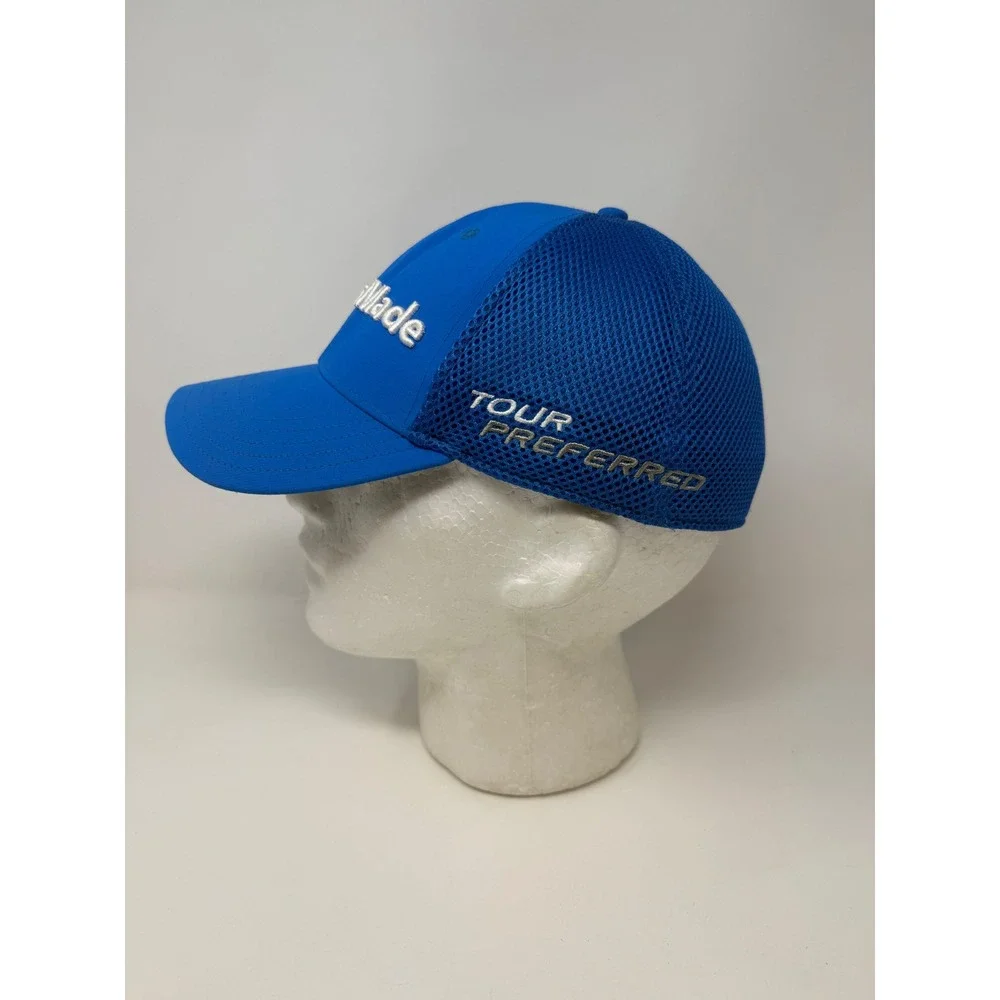 TaylorMade Golf Hat Cap Blue‎ Mesh SLDR Tour Preferred Flex Fit Men Size L/XL